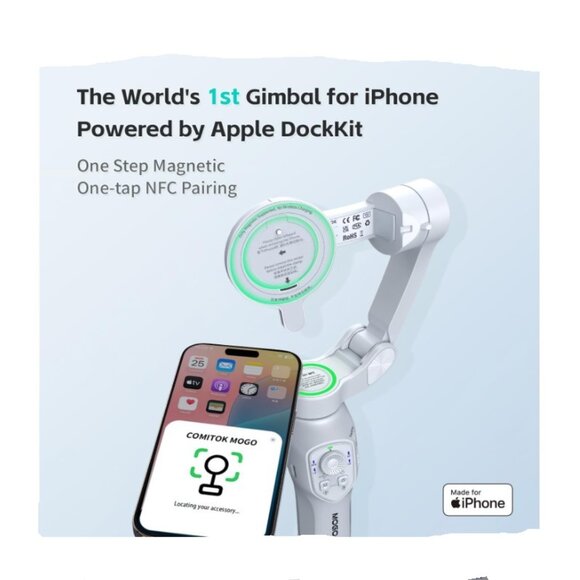 COMITOK Gimbal Stabilizer MOGO Only iPhone Apple Mfi Cell Phone Tracker - Picture 3 of 12